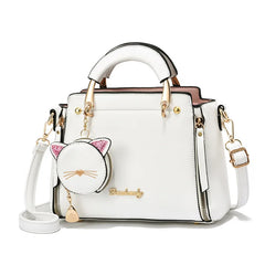 Hot Cat Shape Small Wallet Pendant Metal Handle Solid Handbag Large Capacity