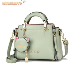 Hot Cat Shape Small Wallet Pendant Metal Handle Solid Handbag Large Capacity