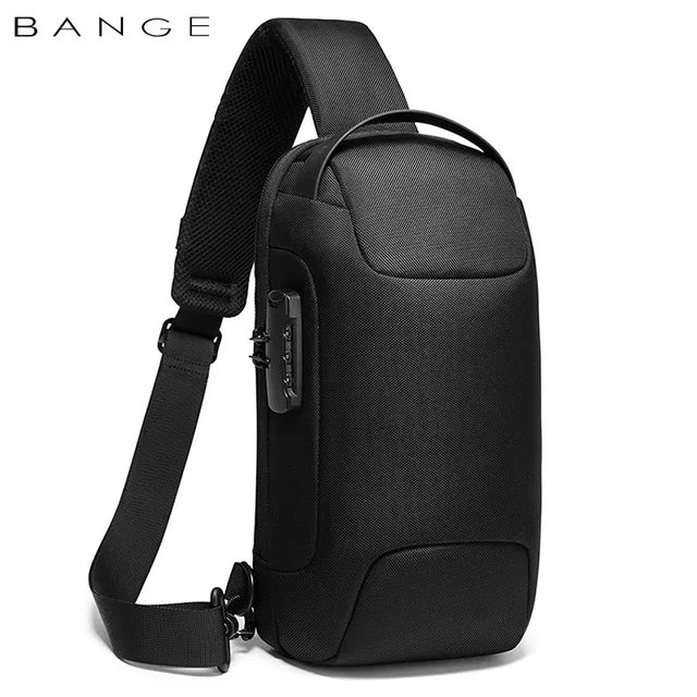 Anti-thief Men Crossbody Bag USB Charging Short Trip Travel Pack
