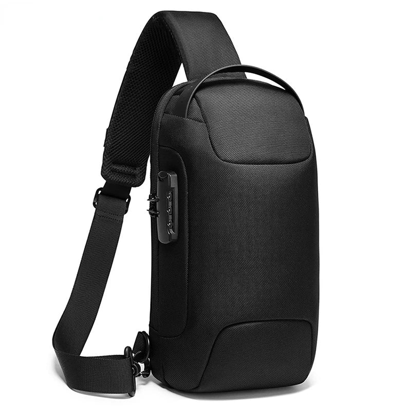 Anti-thief Men Crossbody Bag USB Charging Short Trip Travel Pack