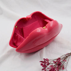 Acrylic Jelly red-mouth Clutch Bag for Women