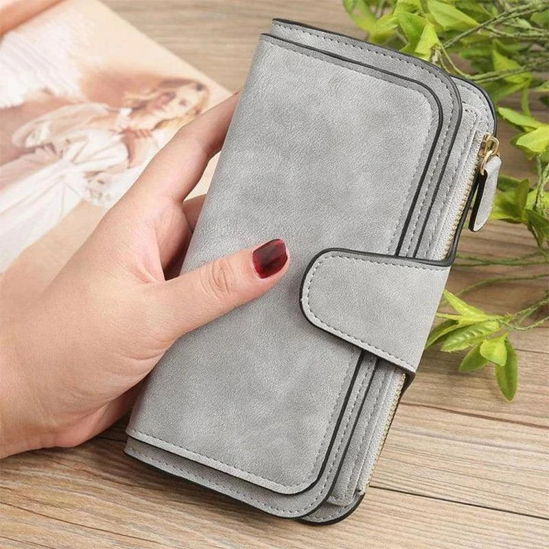 Retro Women Wallets Large Capacity Purse Long Tri-fold Multi-pocket