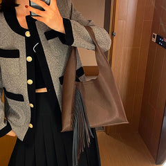 Vintage PU Leather Bucket Crossbody Sling Bags for Women