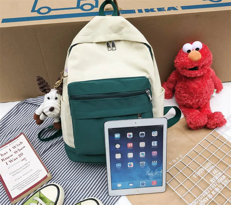 Canvas School Backpack for Teenage Girl - Big Capacity