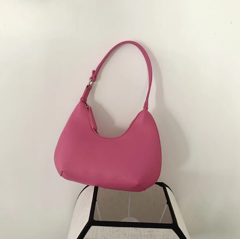 Small Leather Handbag Women's Shoulder Bag Pink Side Bags For Women