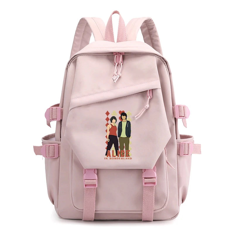 Alice In Borderland Canvas Backpack High-capacity with Game Print
