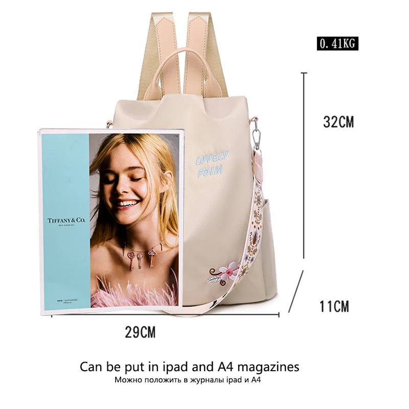 Anti-theft Women Backpacks Waterproof Oxford School Bag For Girl