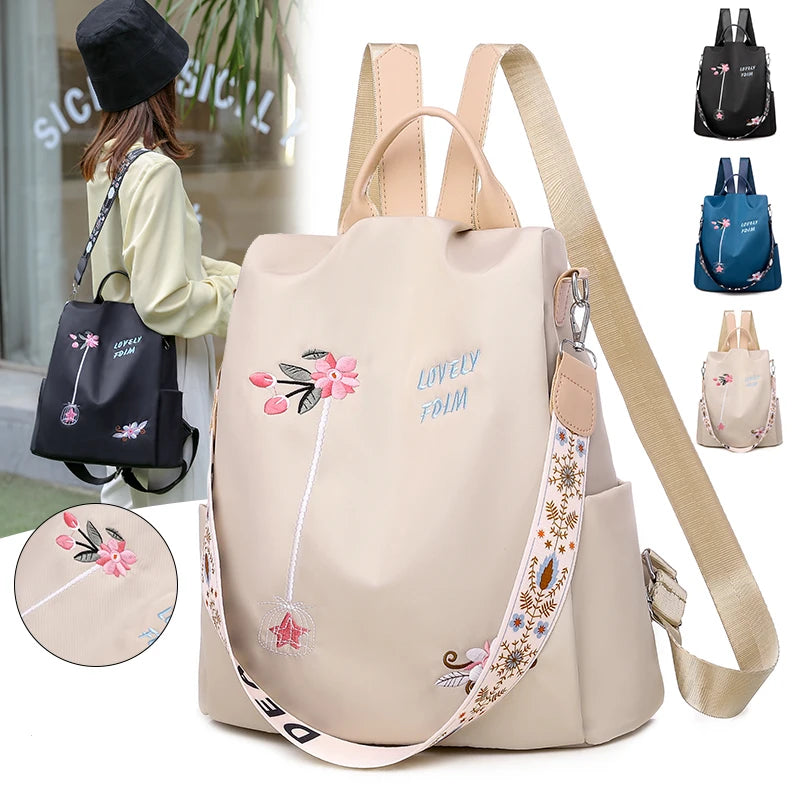Anti-theft Women Backpacks Waterproof Oxford School Bag For Girl