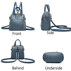 High Leather Backpack Women Shoulder Bags Multifunction Travel Backpack