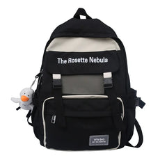 Waterproof Nylon Women Backpack Insert Buckle Girl's Schoolbag