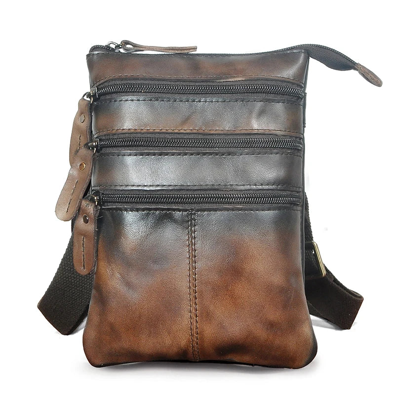Retro Leather Fanny Waist Belt Bag for Men 8712