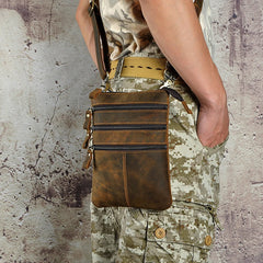 Retro Leather Fanny Waist Belt Bag for Men 8712
