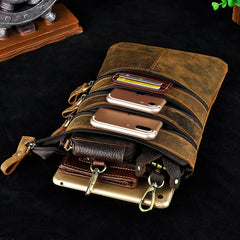Retro Leather Fanny Waist Belt Bag for Men 8712