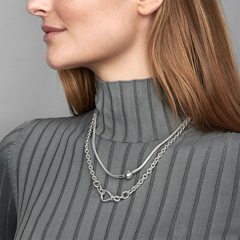 Silver Chunky Infinity Knot Chain Necklace for Charms Jewelry Making