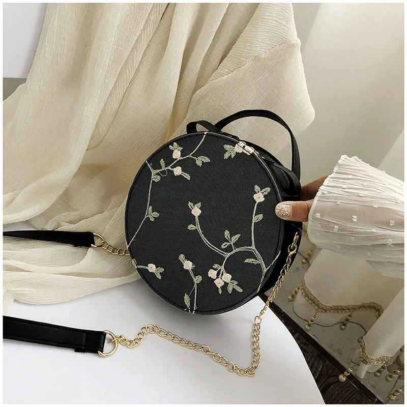 Stylish Lace Round Handbags Women Crossbody Bags