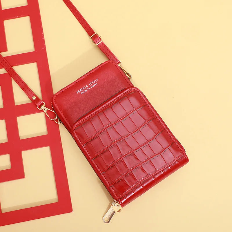 Metal Opening Crossbody Bag Women PU Leather Shoulder Messenger Bag