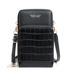 Metal Opening Crossbody Bag Women PU Leather Shoulder Messenger Bag