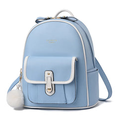 Soft Leather Shaped Backpack Large Capacity Student Bag