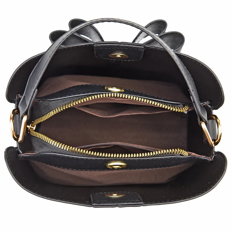 Women's Bucket Bag Casual Small Fresh Bow Shoulder Messenger Bag