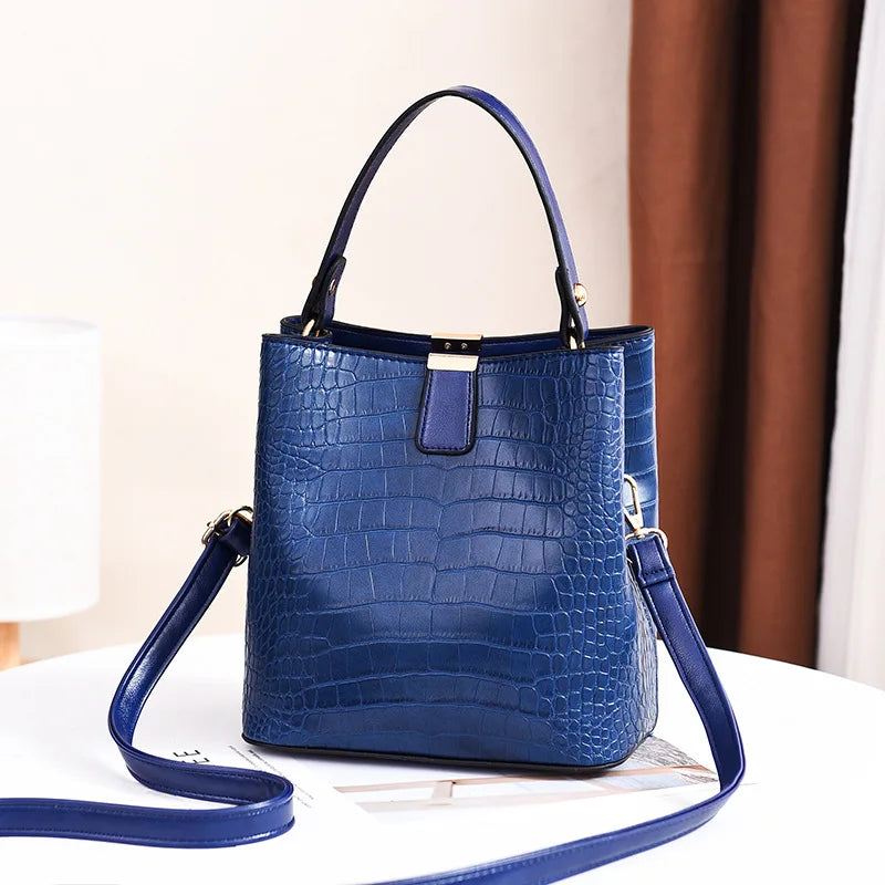 Stone Pattern Bucket Bag Women Handbag