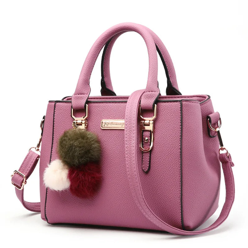 Hair Ball Handbag Women's Large-capacity One-shoulder Messenger Bag