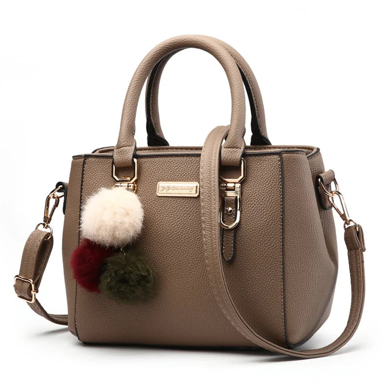 Hair Ball Handbag Women's Large-capacity One-shoulder Messenger Bag