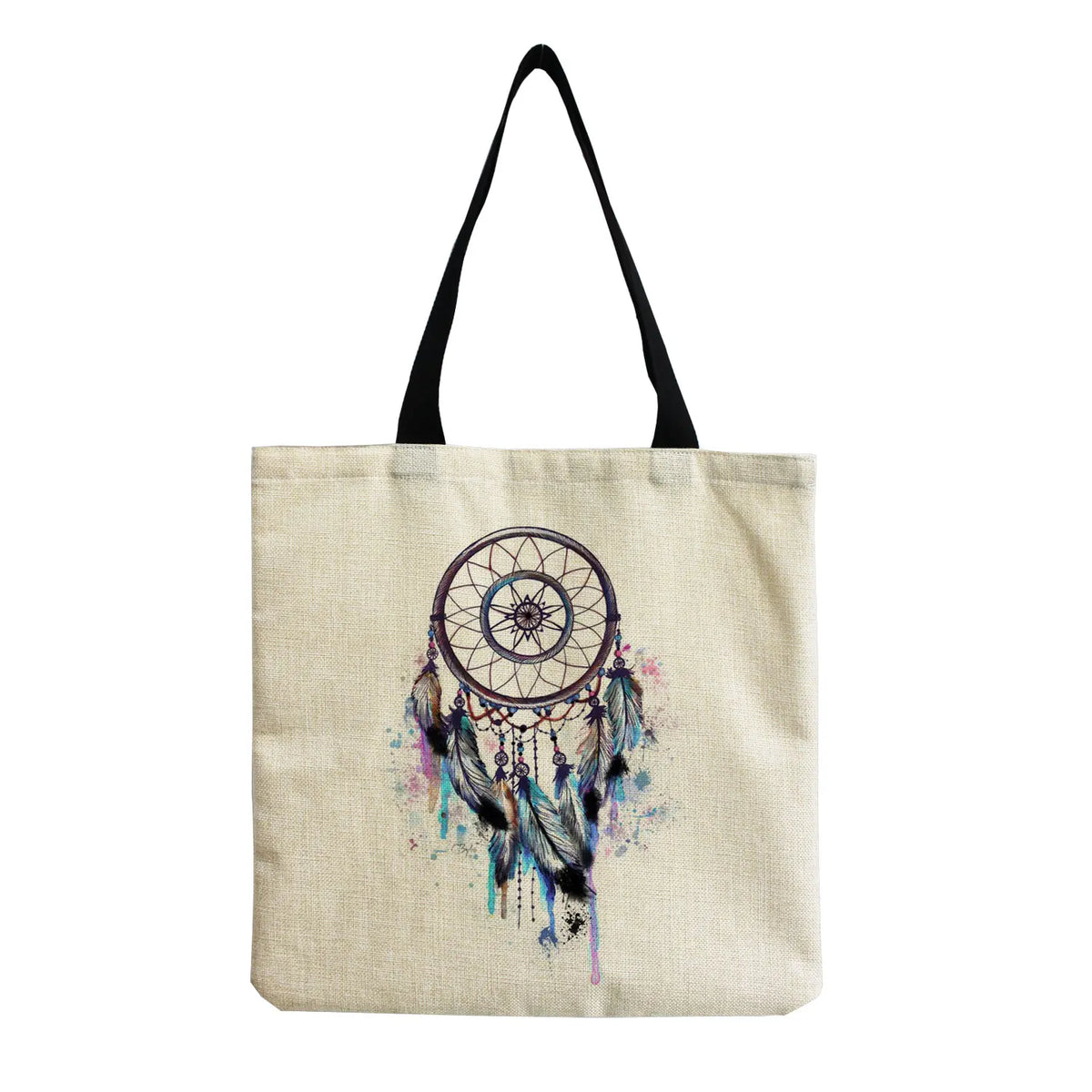 Dream Catcher High Capacity Tote Bag Colorful Print Ladies Shoulder Bags