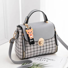 Women's Plaid Small Square Shoulder Bag - Western Style