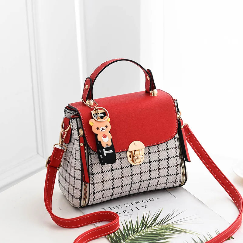 Women's Plaid Small Square Shoulder Bag - Western Style
