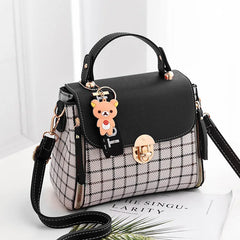 Women's Plaid Small Square Shoulder Bag - Western Style