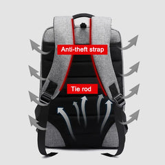 Men Laptop Backpack Waterproof USB Charge Travel Clothes Storage