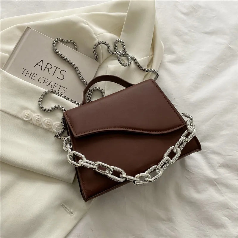 PU Leather Crossbody Bag Solid Shoulder Handbags Small Travel Handbags