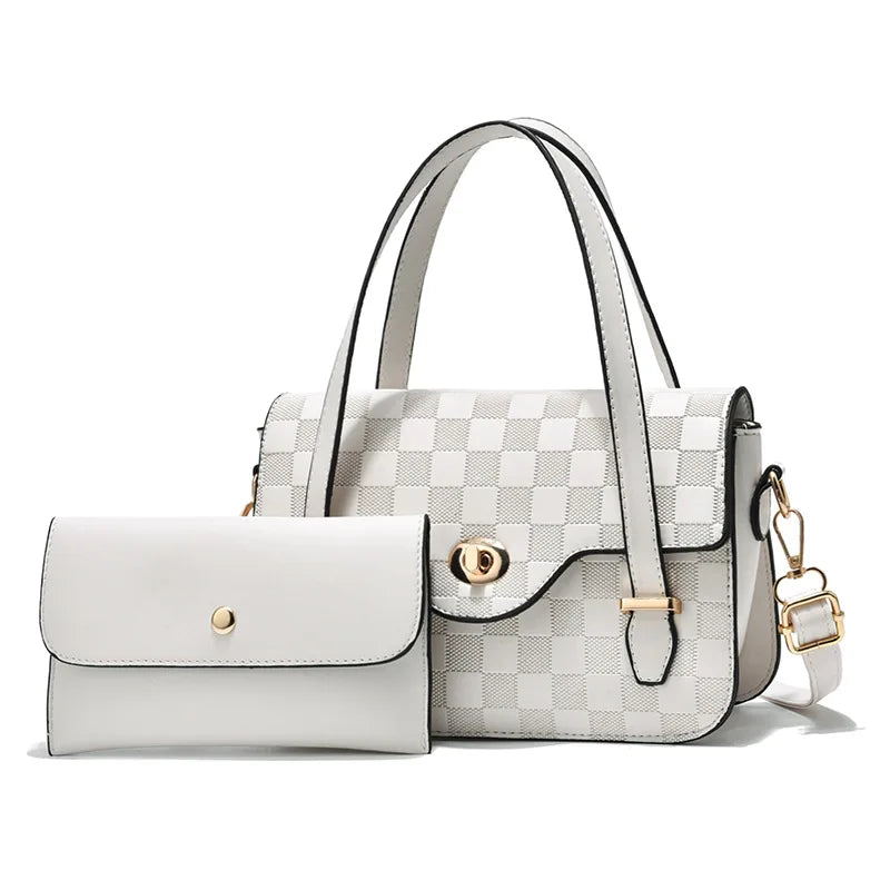 Plaid Shoulder Bag Lock Mother Bag Female