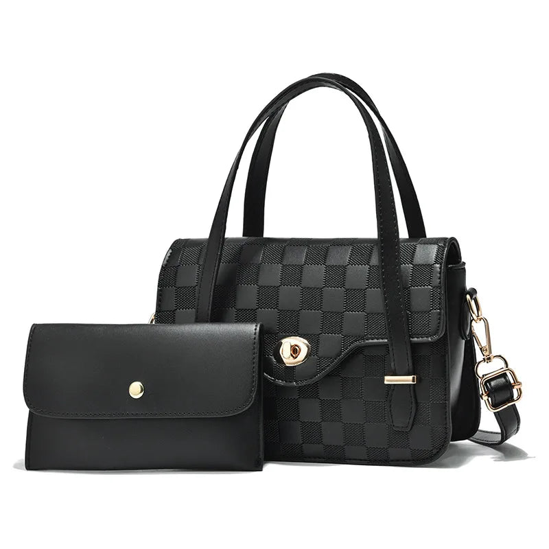 Plaid Shoulder Bag Lock Mother Bag Female
