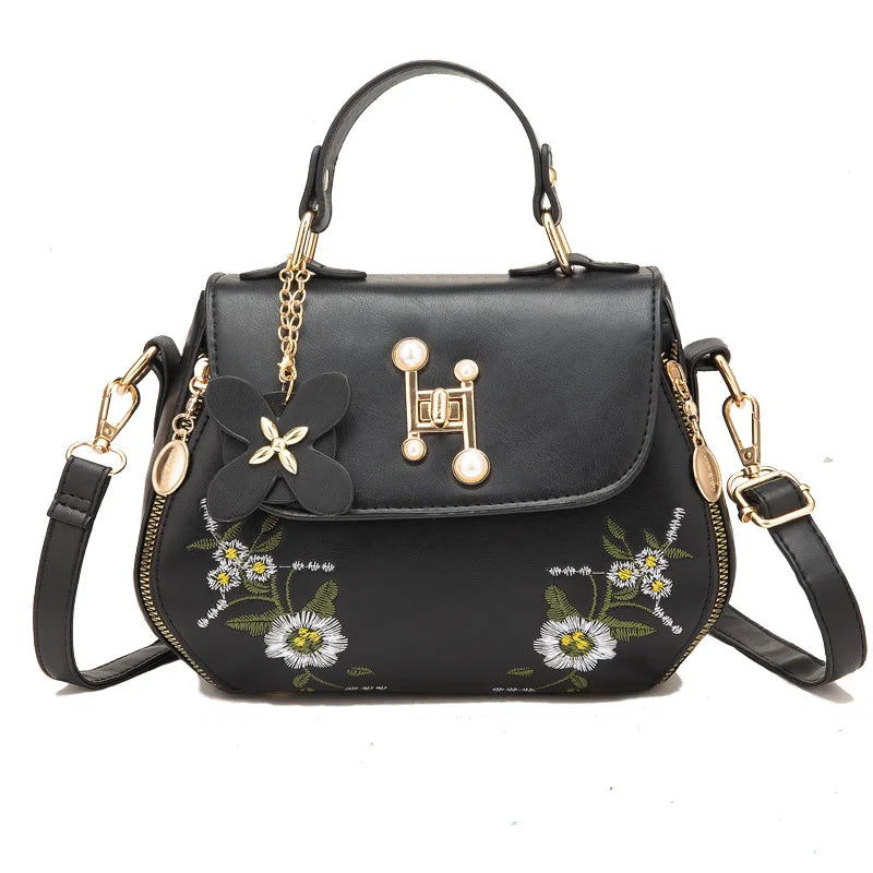 Winter Embroidered Crossbody Bag Women