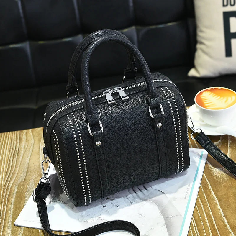 Women's Autumn Pillow Bag Rivets Handbag