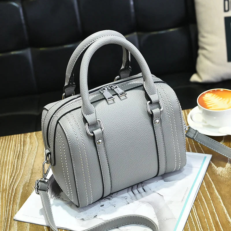 Women's Autumn Pillow Bag Rivets Handbag