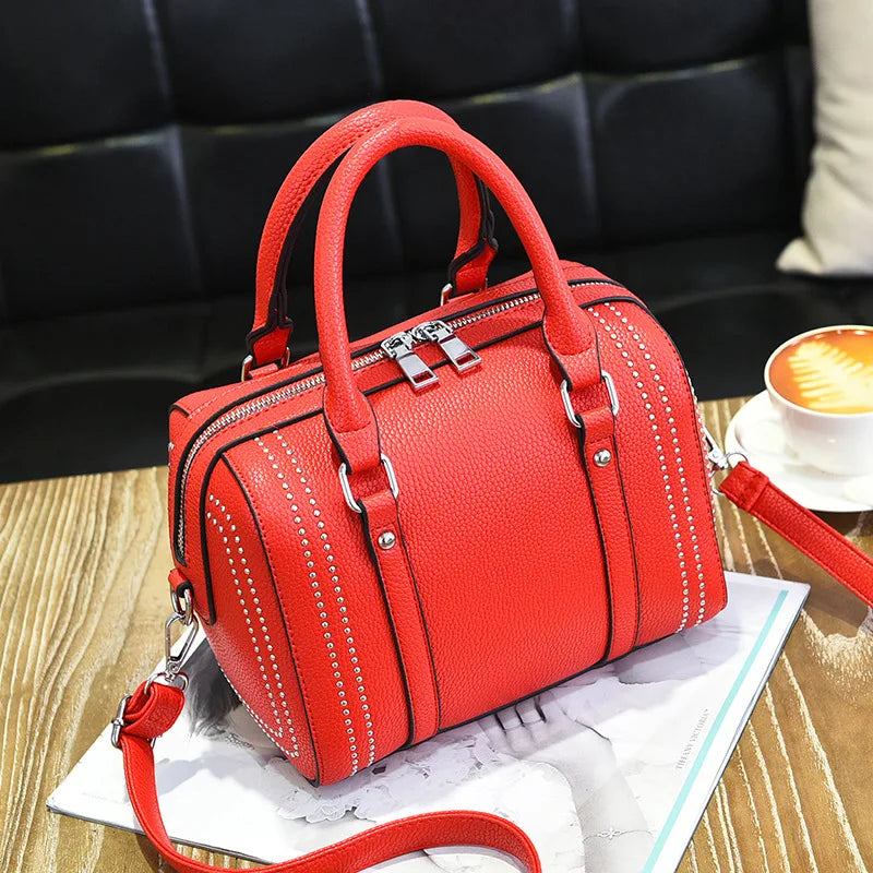 Women's Autumn Pillow Bag Rivets Handbag