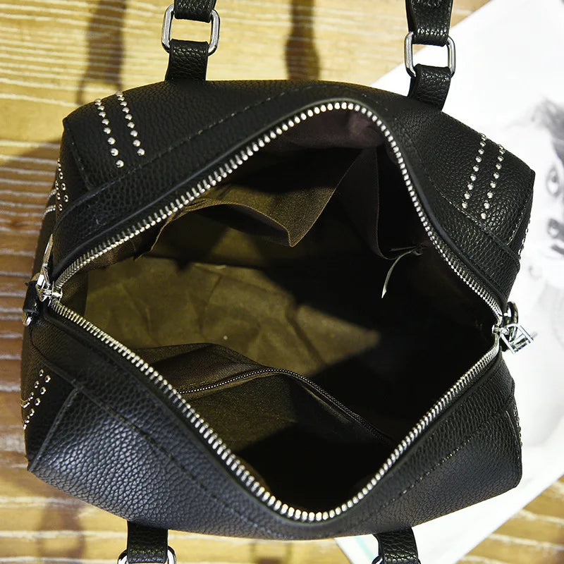 Women's Autumn Pillow Bag Rivets Handbag