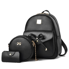 Three-Piece Bow Backpack with Large Capacity