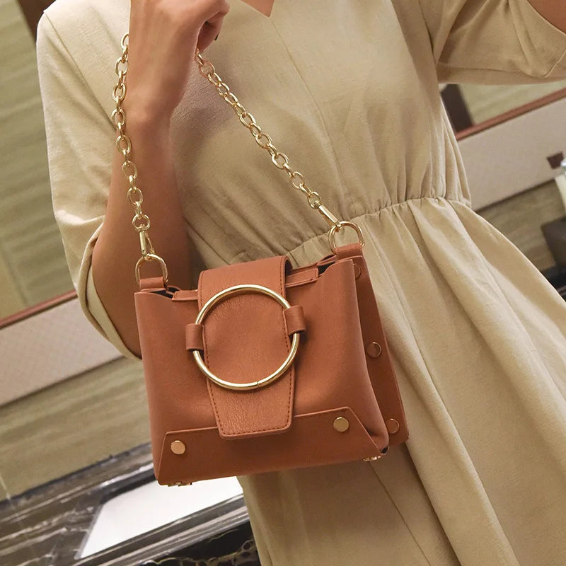 Women Leather Handbags Chain Shoulder Messenger Bag