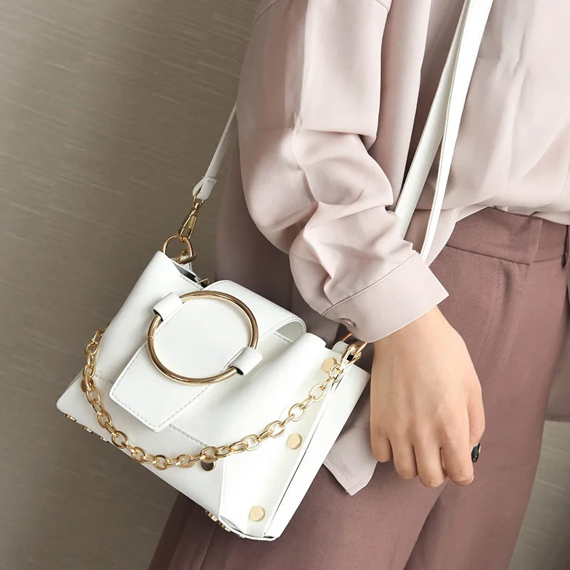 Women Leather Handbags Chain Shoulder Messenger Bag