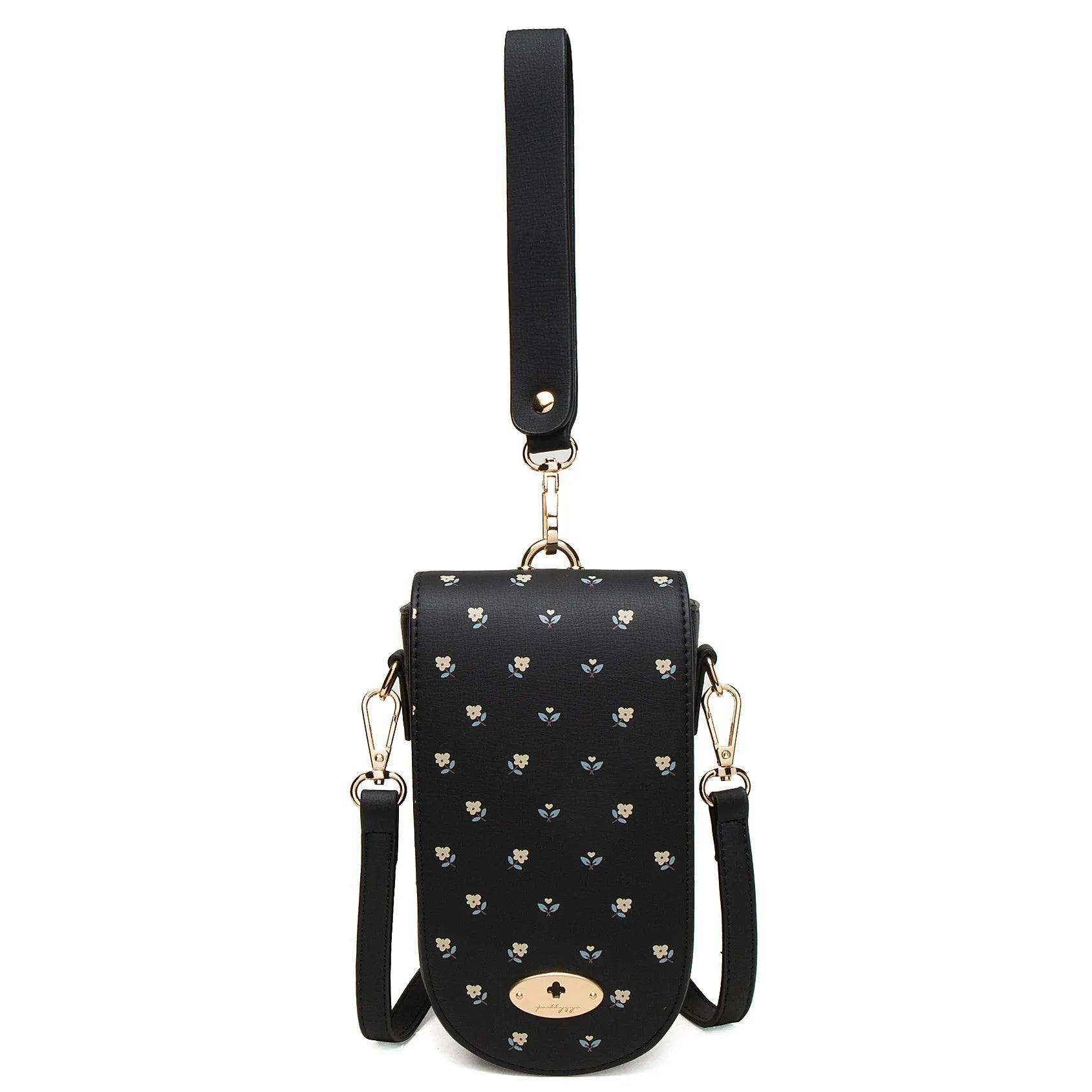 Women Printing One-shoulder Diagonal Bag Soft Leather Mobile Phone Bag