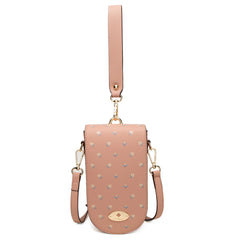 Women Printing One-shoulder Diagonal Bag Soft Leather Mobile Phone Bag