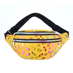 Double Zipper Waist Bag PU Women's Messenger Bag
