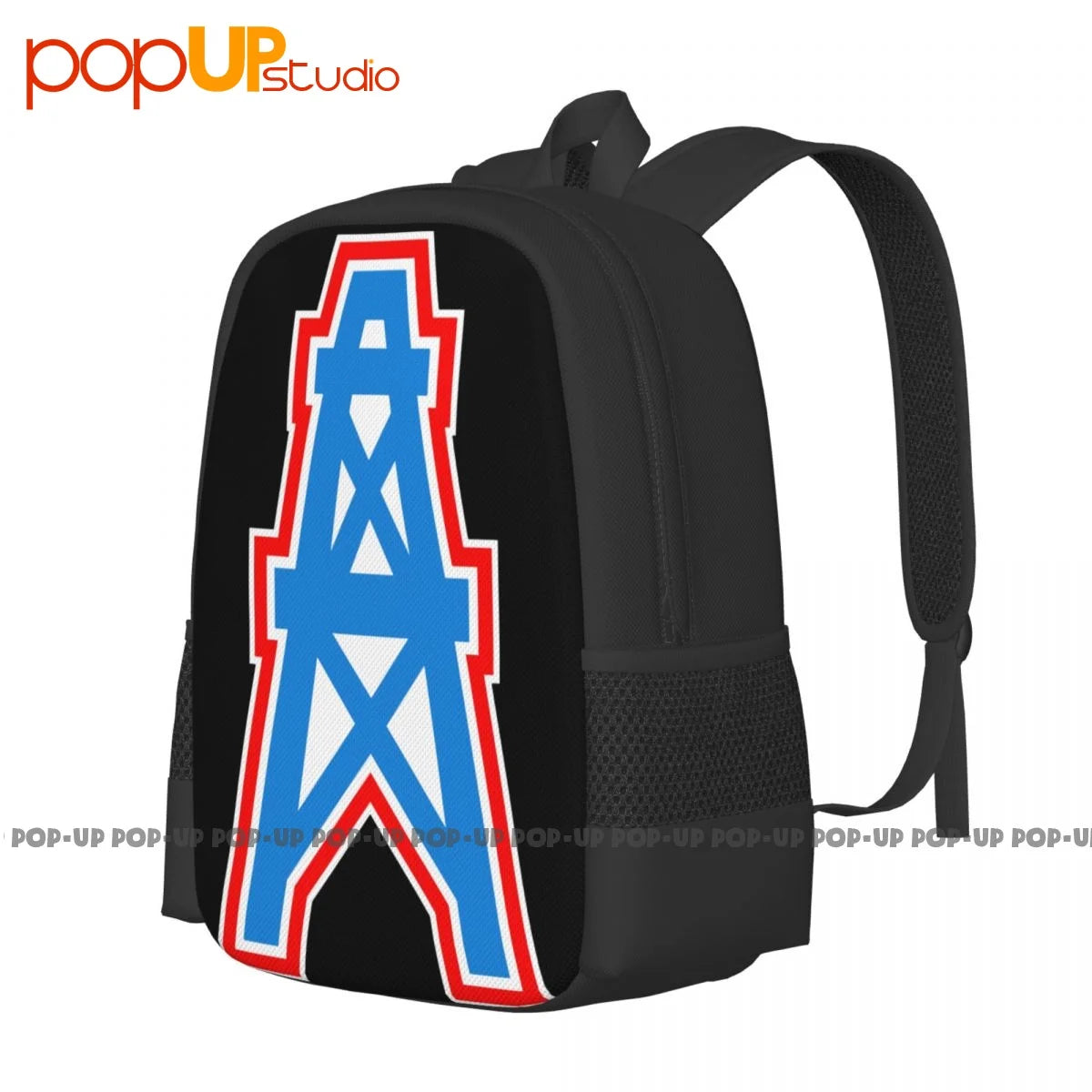 Houston Oilers Rugby Team Backpack Large Capacity Vintage Schoolbag