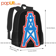 Houston Oilers Rugby Team Backpack Large Capacity Vintage Schoolbag