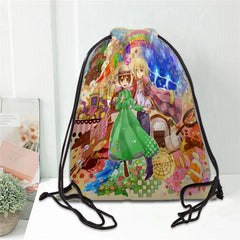 Howl's Moving Castle Drawstring Backpack Causal Travel Bags
