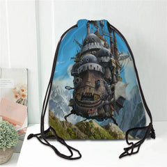 Howl's Moving Castle Drawstring Backpack Causal Travel Bags