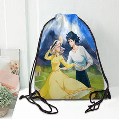 Howl's Moving Castle Drawstring Backpack Causal Travel Bags